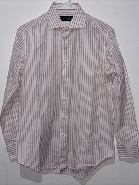 Kamakura Shirt White with Red Stripes Size 15.5